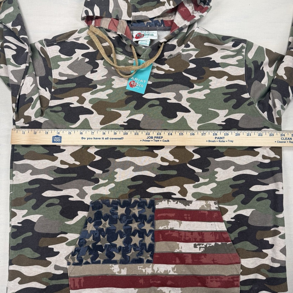Ariat Rodeo Quincy Hoodie Women’s XL Wild West USA Camo Flag Pullover NWT - Picture 5 of 8